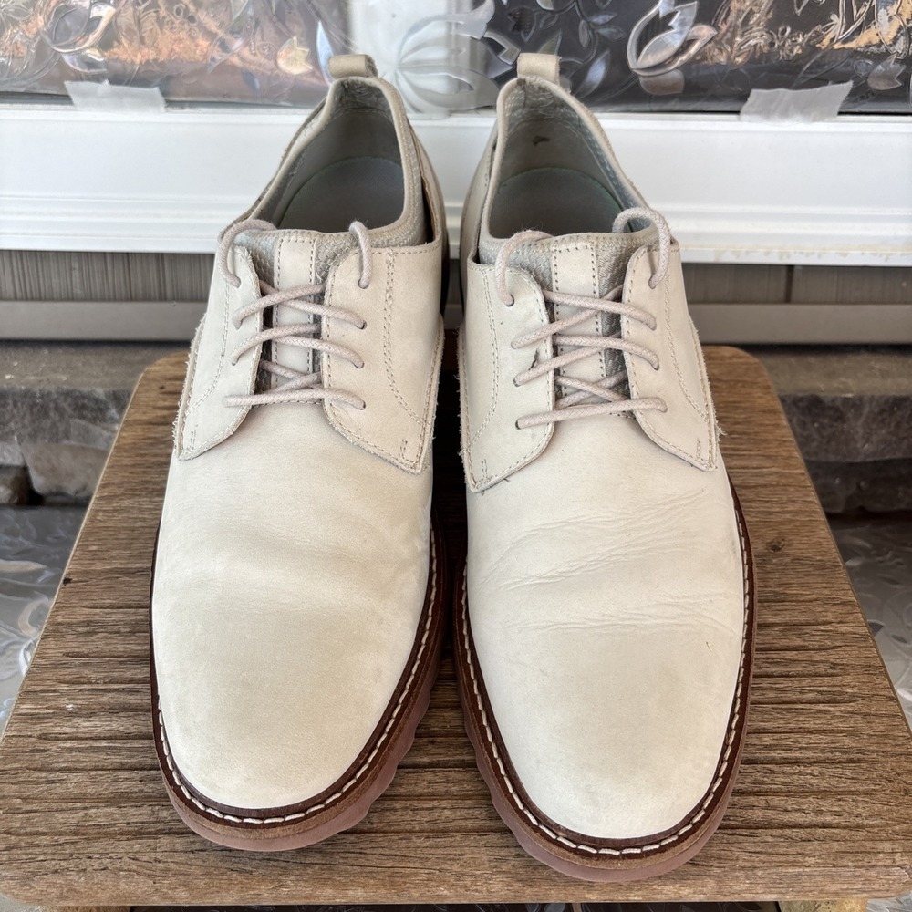 Johnston & Murphy Oxford Shoes Mens Lace Up 10.5 M Cream Leather Office Casual